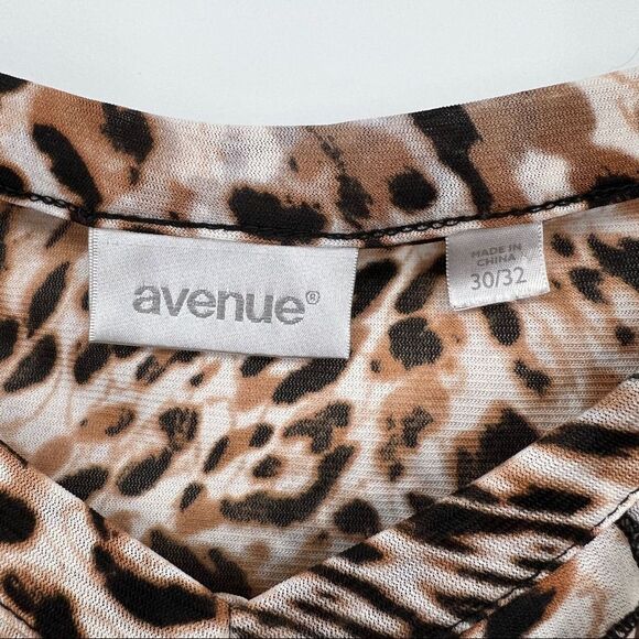 Avenue tank top blouse shirt cheetah animal print plus size 30 32 ruffle layers - Picture 6 of 8